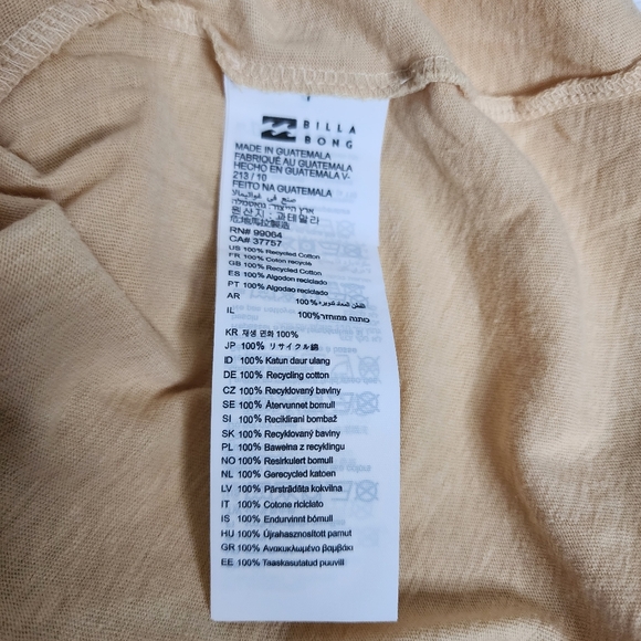 NWT Billabong Womens Raffia Beach Boyfriend Gypsy Crop Long Sleeve Top sz Large - Picture 10 of 11